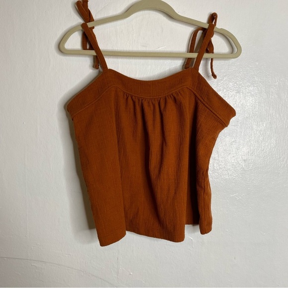 Madewell Terracotta Crosshatch Tie-Strap Tank Top L‎ - Picture 4 of 8